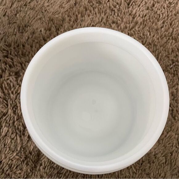 vintage antique black white milk glass winter scene coffee canister container - Picture 2 of 6